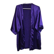 Victoria s Secret Purple Satin Robe Kimono Lounge M/L