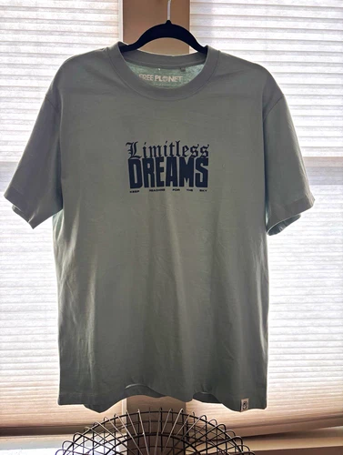 Free Planet Men’s Relaxed Fit Limitless Dreams Graphic Tee Gray L Cotton - product listing photo