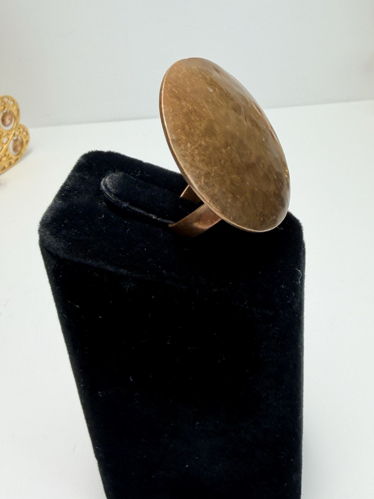 Vintage Solid Copper Adjustable Ring Sculptural D… - image 8