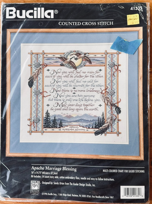 #ad Apache Marriage Blessing counted cross stitch Bucilla 1996 $16.00