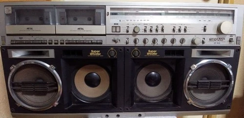 SHARP GF-909 Vintage Stereo Boombox Karaoke System Double Cassette AM/FM
