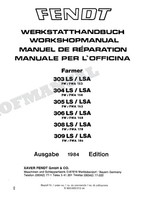 Fendt Farmer 308 Ls/Lsa Fw/Fwa 178 309 Ls/Lsa Fw/Fwa 186 Werkstatthandbuch