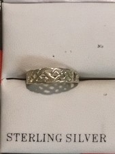 Vintage Designer MO Sterling Silver 925 Woven Pattern Size 7.5 Ring