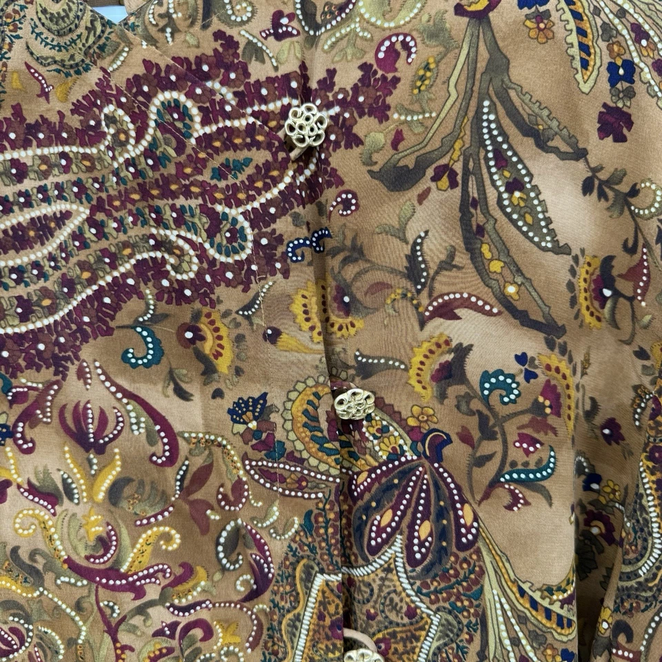 Blusa Vintage Colección Liz Claiborne 100% Seda Paisley 10 Maestra Secretaria Foto 4 de 4