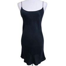VTG 2000s Victorias Secret Black 100 Silk Slip Dress Small Y2K Lingerie Boudoir