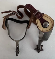 Vintage Western Cowboy North & Judd Anchor Spurs 5 Point Stars with Straps