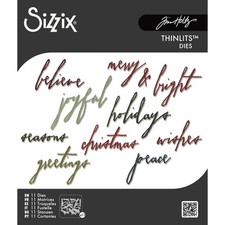 Tim Holtz "CLASSIC HANDWRITTEN HOLIDAYS" Sizzix Thinlits Dies 660979