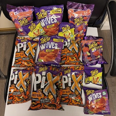 Huge Lot Takis Chips Popcorn Fuego Cheezy Blast Chile Limon NEW