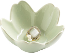 Flower Ring Holder Dish, Ceramic Jewelry Tray Dish, Small Trinket Dish, Jewelry