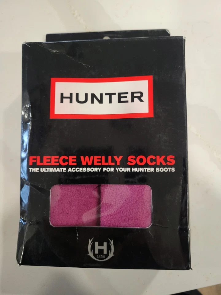 Meias Hunter Fleece Welly neon violeta tamanho grande. Novo na caixa! - Imagem 2 de 4