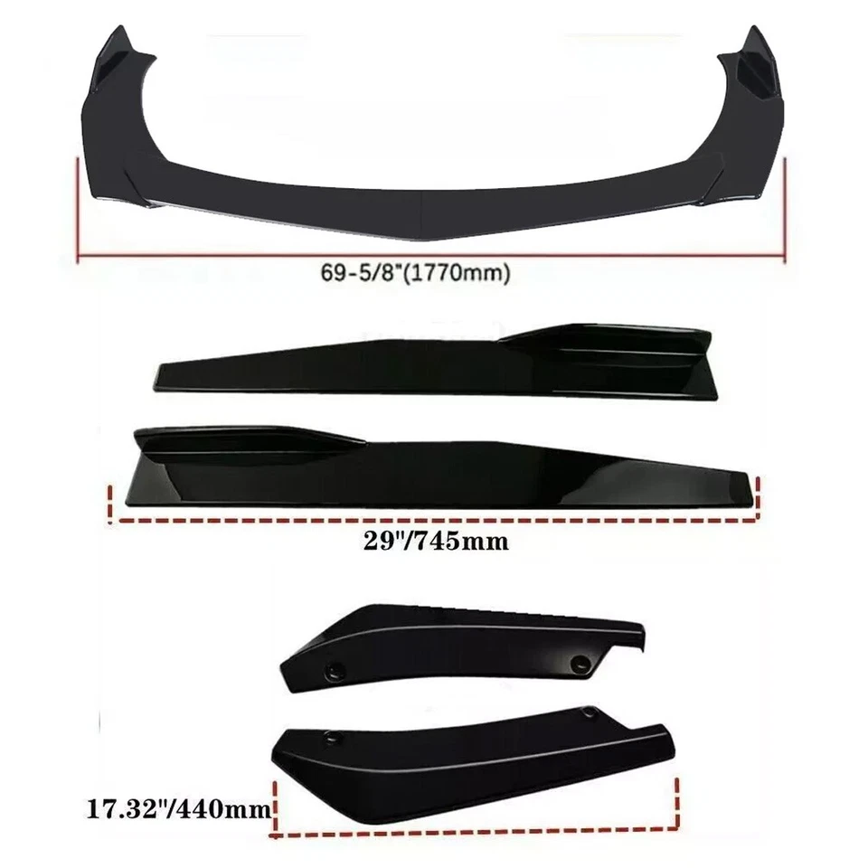 For 2004-09 Cadillac XLR Front Bumper Lip Splitter Body Kit Side Skirt Rear Lip Foto 2 de 4