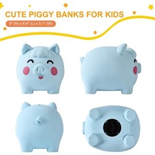 Cute Piggy Bank Silicone Unbreakable Saving Bank for Kids,Boys and Girls Gift