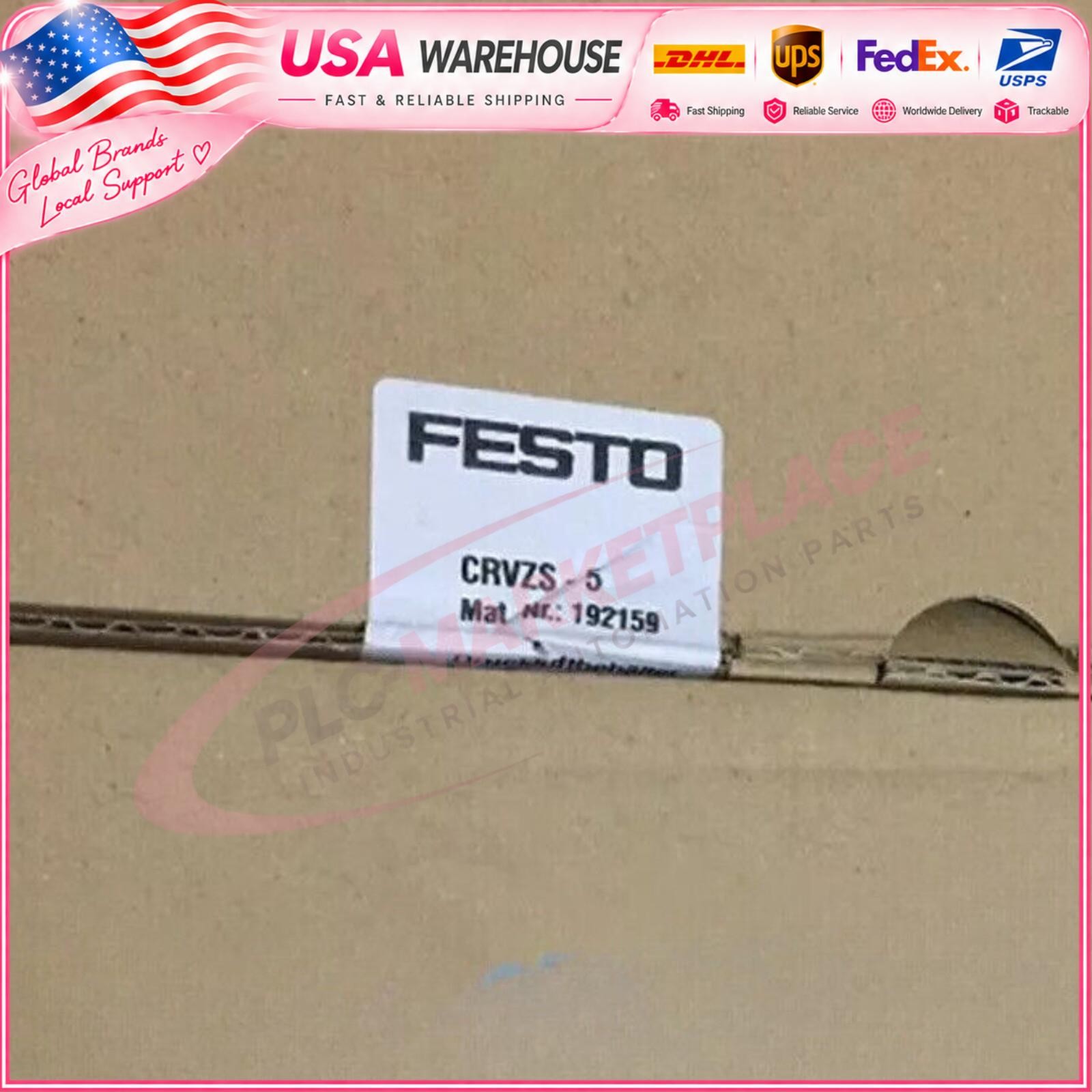 New CRVZS-5 Festo 192159 Compressed Air Reservoir High Alloy Stainless Steel