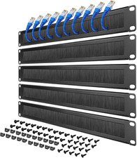 1U Rack Mount Cable Management Panel with Brush,Rack Brush Panel for 19 Inch Ser
