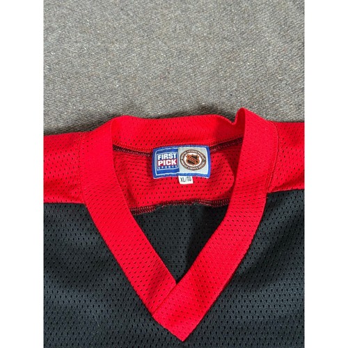 Vintage 90s Chicago Blackhawks Hockey NHL Jersey Mens Size XL Black Red Mesh - Picture 5 of 10