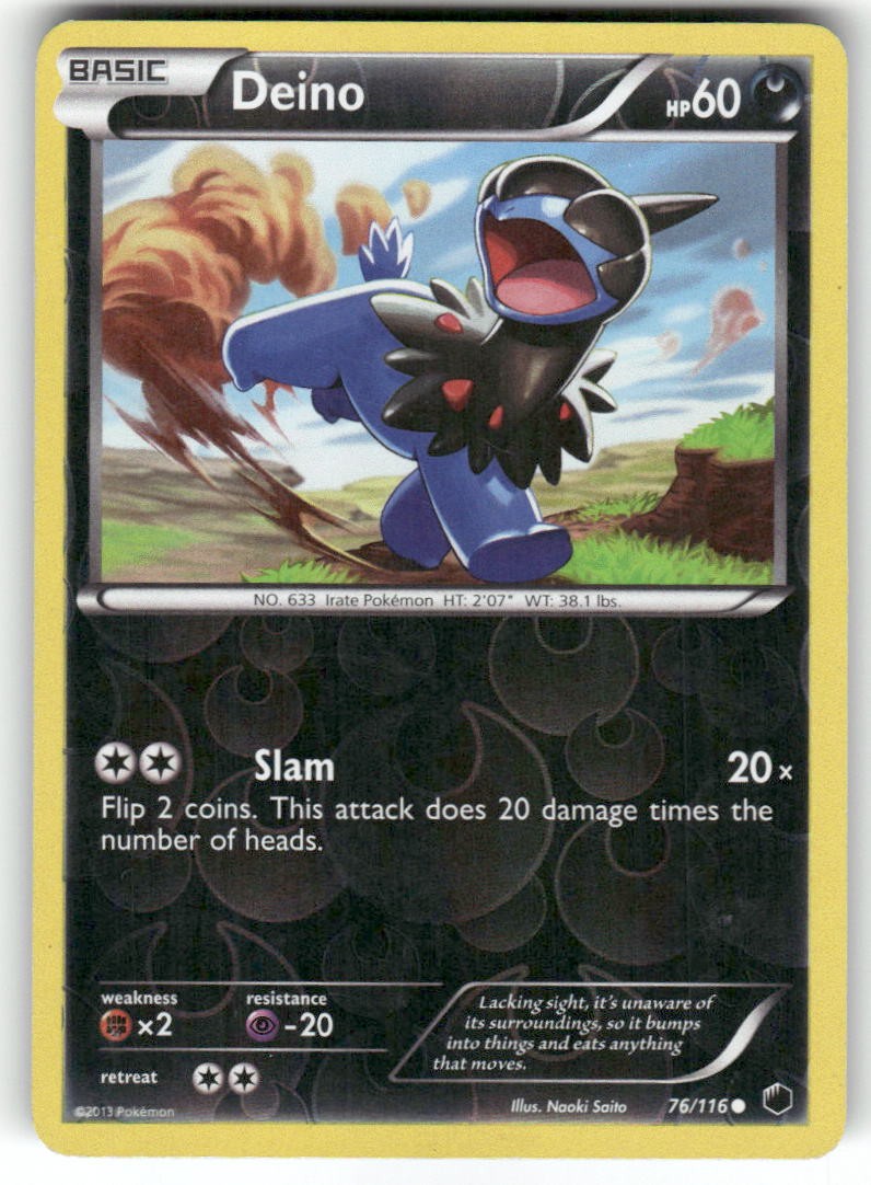 DEINO - 76/116 - Heavily Played - Plasma Freeze - REVERSE HOLO Common - Pokemon