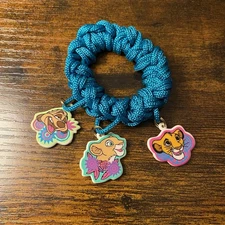 Vintage 90s Disney Lion King Bracelet W/ Charms Simba Timon Stretch Elastic
