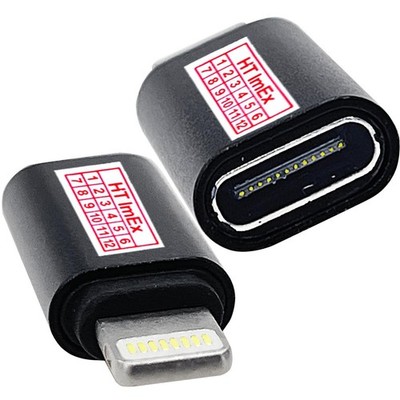 Black Adapter converter to USB-C socket Type C for iPad (Gen 6, Gen 7) Tablet