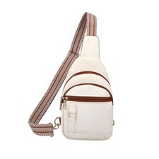 Crossbody Bags for Women Sling Bag Crossbody Fanny Pack Chest Beige With Brown