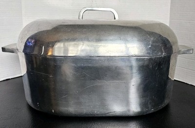 Cast Aluminum Oval Roaster Heavy Source Manufacturing 15 1/4 x10+