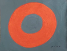 Jiro Yoshihara Signed Abstract Oil Painting on Canvas - Japanese Modern Art