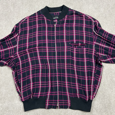 Vintage Comme Des Garcons Tricot Rayon Plaid Bomber Jacket Mens