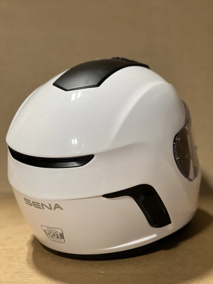 Casco de motocicleta L (grande) Sena Momentum blanco brillante Bluetooth Foto 3 de 4