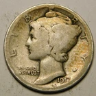 1917 D Mercury Dime 90% Silver AG-G  "Actual Coin Pictured - Not Cleaned"