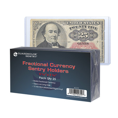 Guardhouse Fractional Currency Sentry Holder Toploader 5 7/16 x 3 3/16