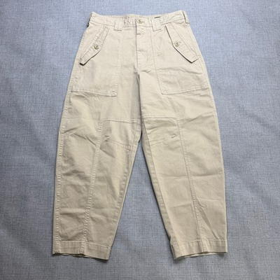 #ad Banana Republic Pants Women#x27;s 4P Beige Barrel High Rise Utility Cotton Blend $30.00