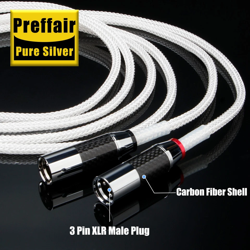 Pair 16core 5N Solid Pure Silver Balanced XLR Hifi Audio Cable Interconnect wire - Image 3 of 4
