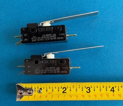 2-PACK, CHERRY E13, 15A NO/NC LEVER MICRO SWITCH, 3/4 to 1.5 HP 125/250 VAC