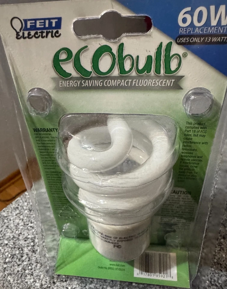 Feit Electric ECOBULB Luz de día 60 vatios utiliza base de bloqueo giratorio de 13 W NUEVO Foto 2 de 3