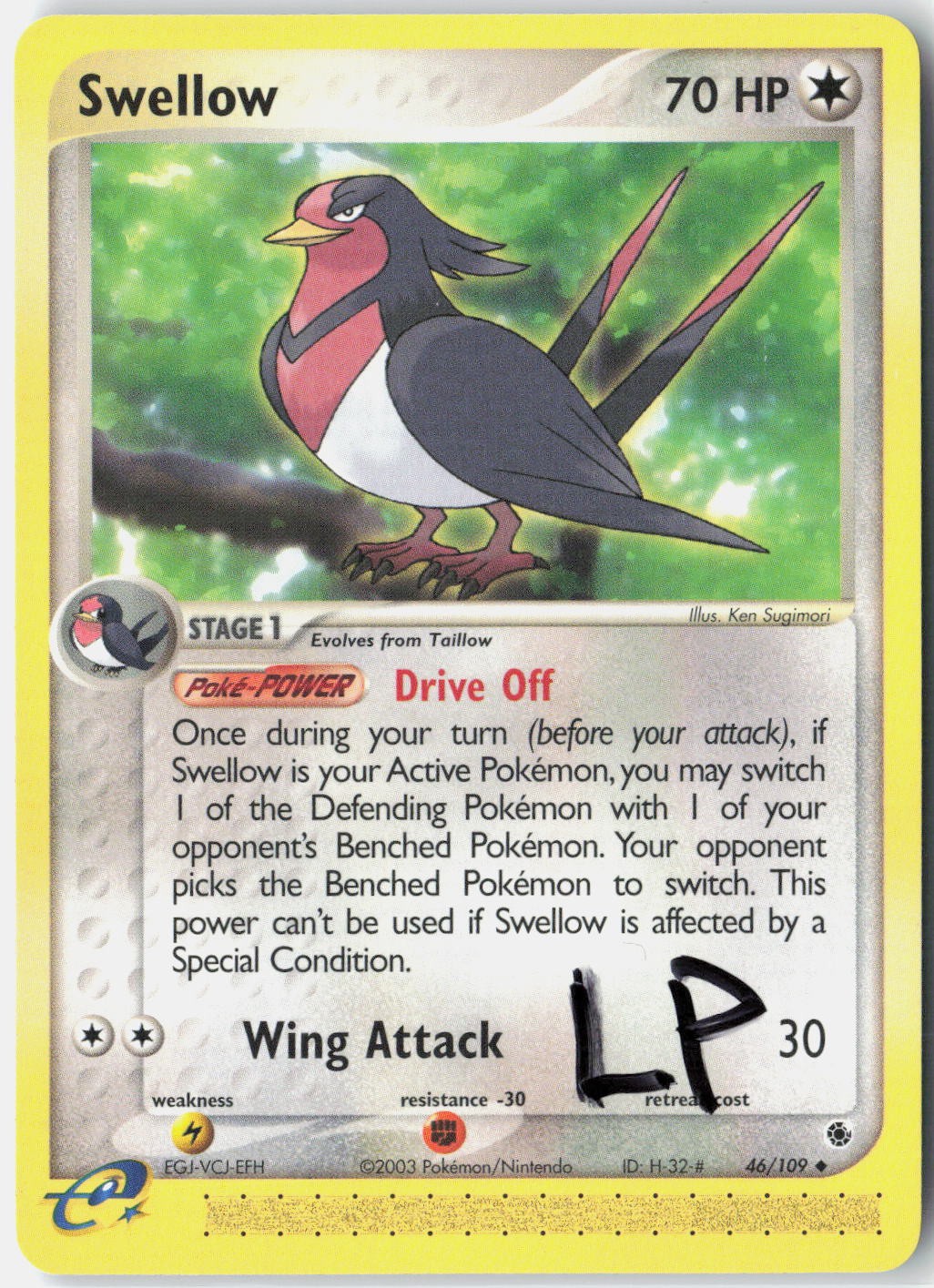 Swellow 46/109 Uncommon Ruby & Sapphire Pokemon Lightly Played