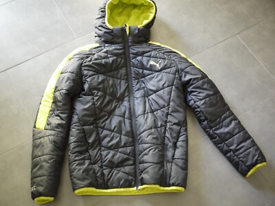 Puma Big Kid Youth Hooded Puffer Jacket -  L (11/12) 162 CM - Black