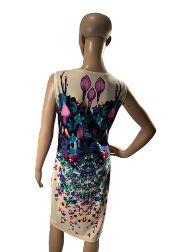 Roberto Cavalli Women’s Sleeveless Symmetric Floral Multicolor Dress Size 46 - Picture 6 of 15