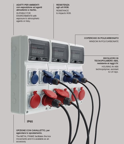 QUADRO ELETTRICO INDUSTRIALE DA CANTIERE 16A 32A 220V 380V 2P+T 3P+T 3P+N+T - Foto 65 di 65