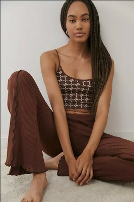 Urban Outfitters iets frans Markie Seamless Ribbed Cami In Brown Size Large