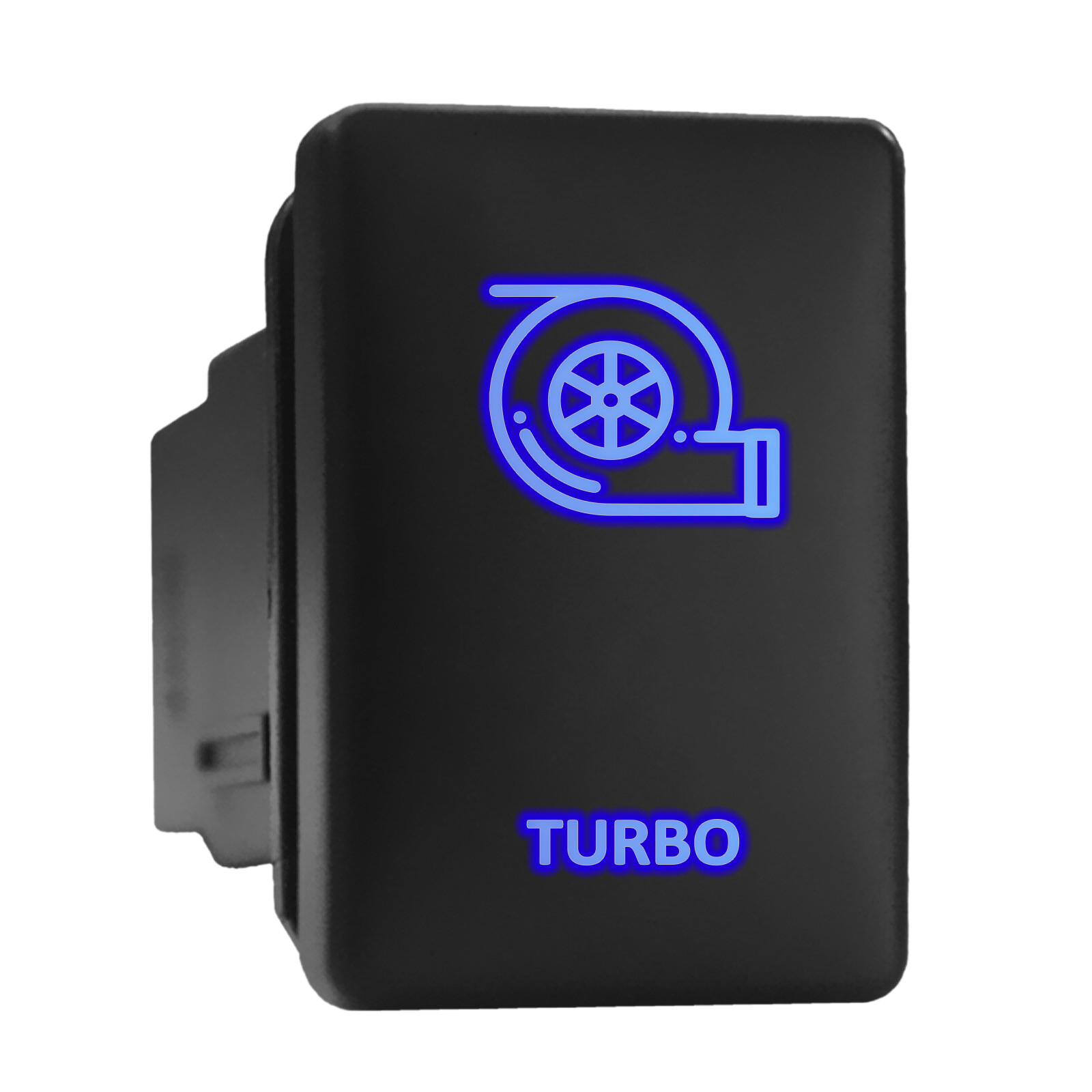 Turbo Blue LED Backlit Short Push Button 1.28x0.87 Fits Toyota