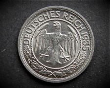 GERMANY 50 REICHSPFENNIG 1935 MINTMARK D  / SNIFF'S  ANCIENT COINS T-2