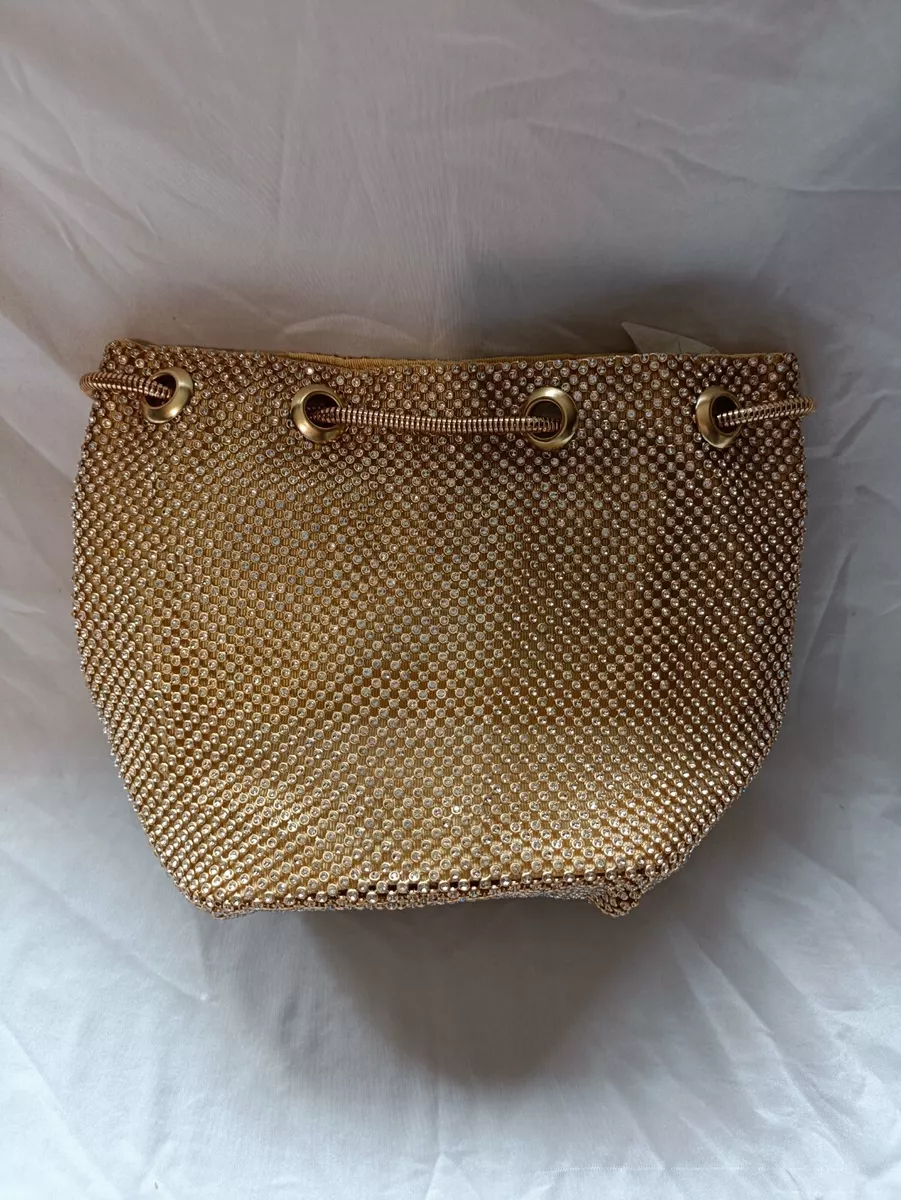 Small gold shop shoulder bag