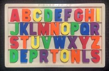 Vtg Fisher Price Alphabet Magnetic Letters  Tray Educational Toy 673 Hong Kong