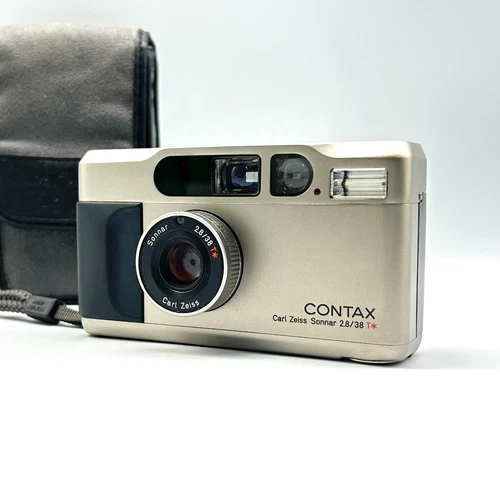 CONTAX T2 Titan Silver 35mm Point & Shoot Compact Film Camera From Japan