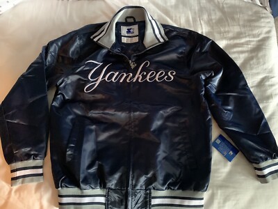 NY YANKEES STARTER JACKET XL MLB BASEBALL BLUE BOMBER JKT | eBay