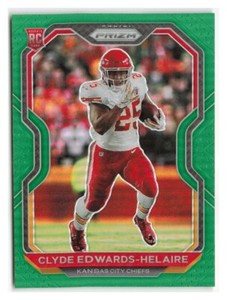 Clyde Edwards Helaire 2020 Panini Prizm Green Parallel RC SP #328 - KC CHIEFS