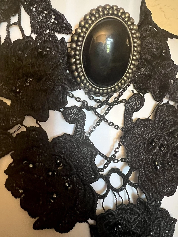 Enorme Gargantilla Gótica Bordada Con Cuello Gargantilla Stone Collier Foto 2 de 4