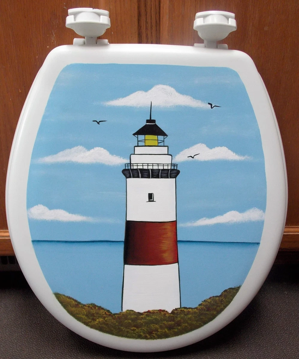 HP TOILET SEAT LIGHTHOUSE NAUTICAL STANDARD NEW DESIGN