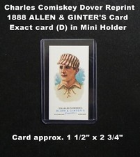 CHARLES COMISKEY Dover Reprint 1888 ALLEN & GINTER'S _ Exact Card (D) + Holder