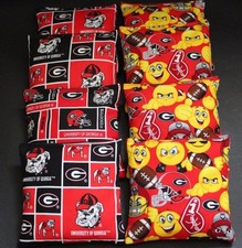 EMOJI Cornhole Bean Bags made w GEORGIA BULLDOGS Fabric 8 ACA Regulation