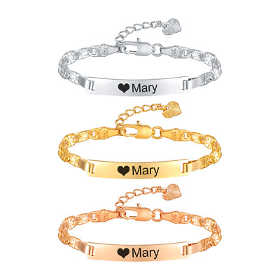 VNOX Free Engrave Name Baby Bracelets,Personalized Newborn Baptism Gift  from Mom